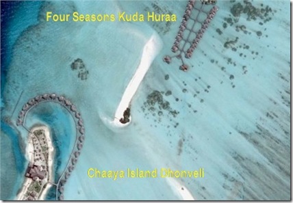 Four Seasons Kuda Hura - Chaaya Island Dhonveli water villa neighbours