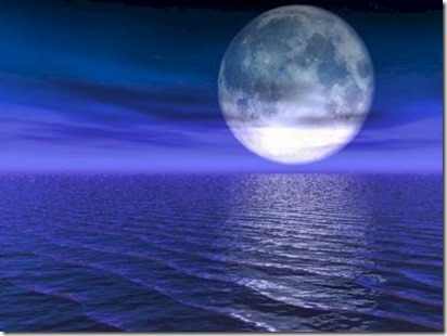 Full moon over ocean