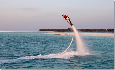 LUX Maldives hoverboarding