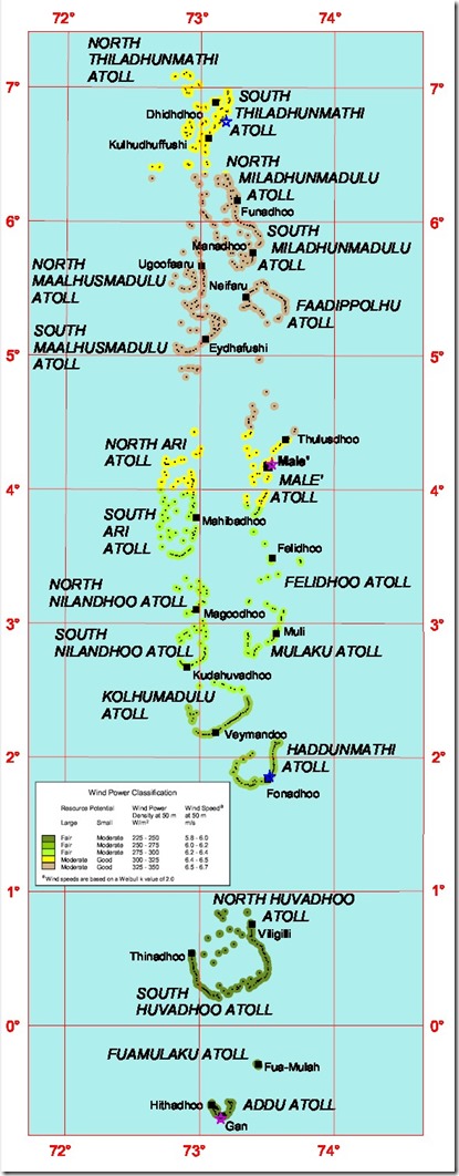 Maldives Wind Resource map