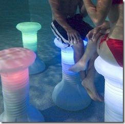 Underwater glowing pool stool