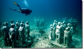 Underwater sculpture garden