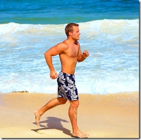 running on beach