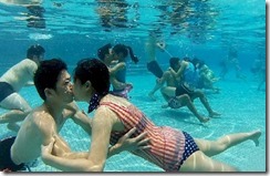 Underwater kissing contests