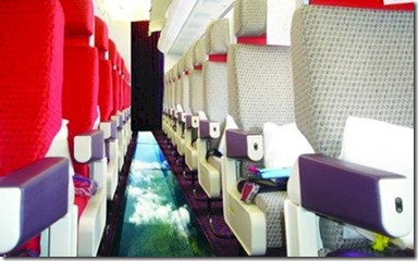 Virgin Airline glass bottom plane