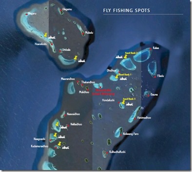 Hideaway Beach - fly fishing area map