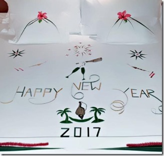Anantara Dhigu - New Year bed decorating